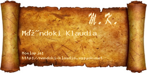 Mándoki Klaudia névjegykártya